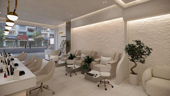 thiết kế nội thất tiệm nail quận 6