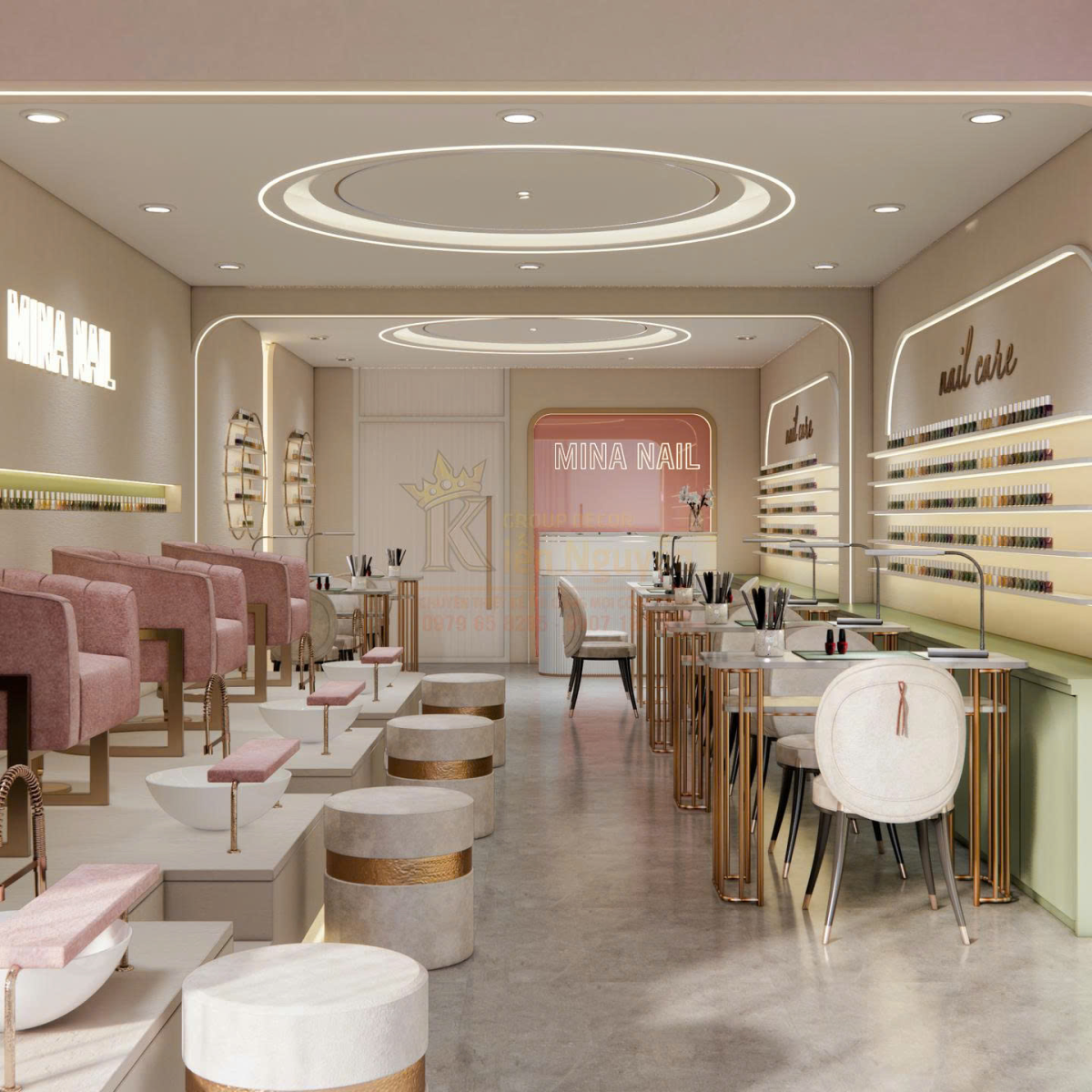 Thiết kế Tiệm Nail MINA NAIL Bến Thành